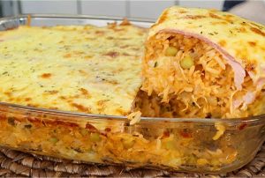 Arroz de Forno Cremoso com Frango