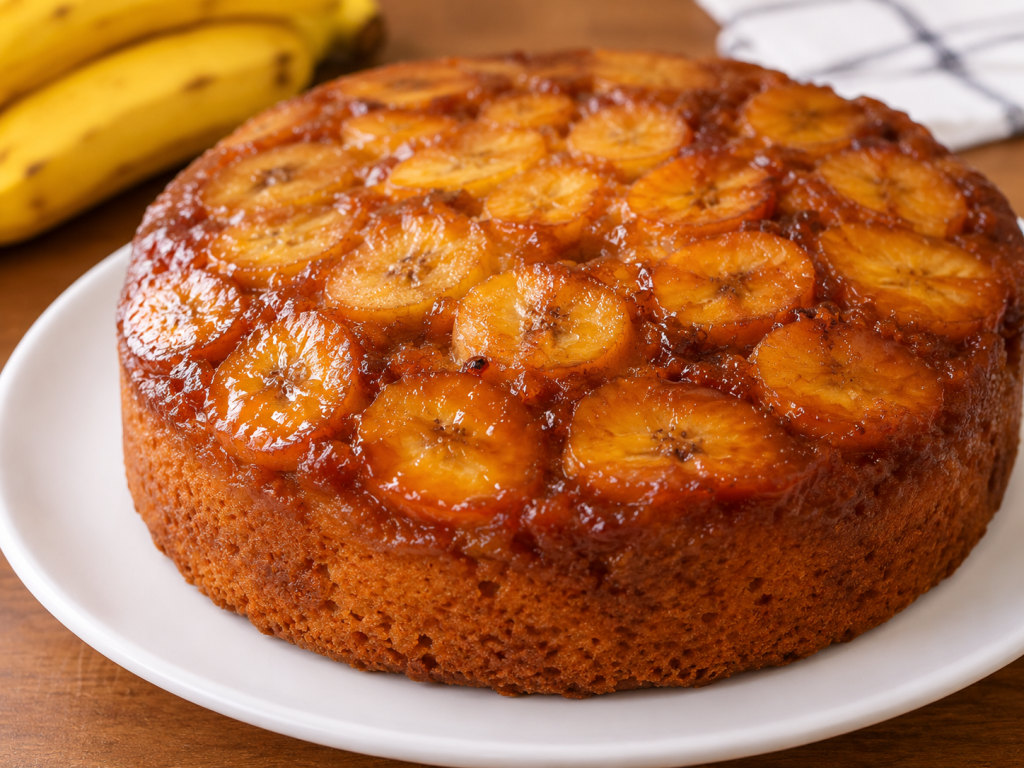 Aprenda a fazer bolo de banana caramelizada fofinho e fácil